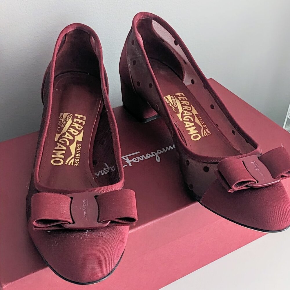 Salvatore Ferragamo Burgundy Women's Shoes